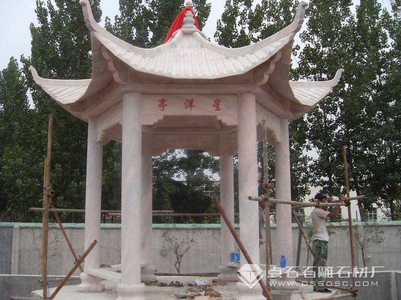 晚霞紅石亭 單層石亭