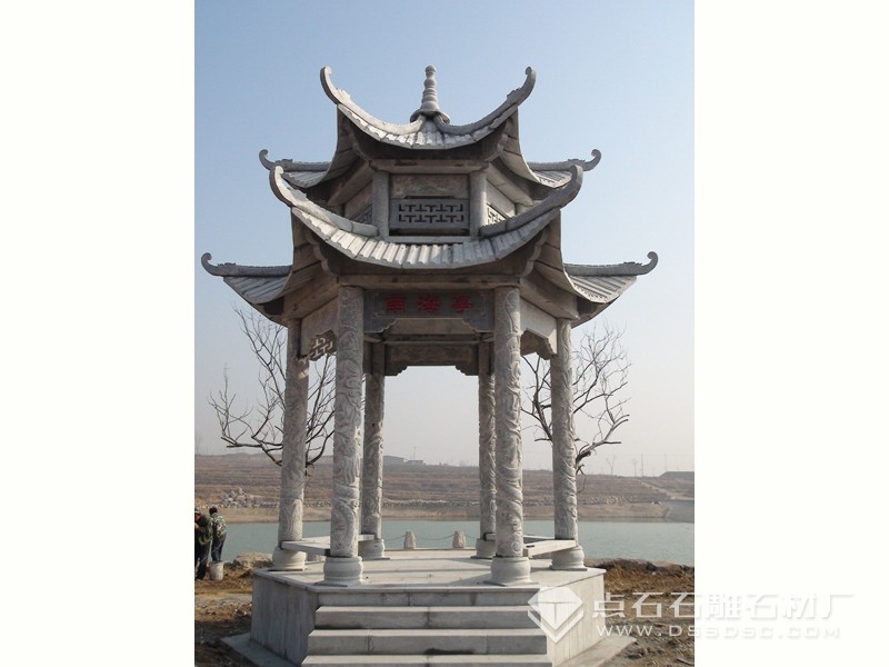 雙層龍柱涼亭 青石涼亭