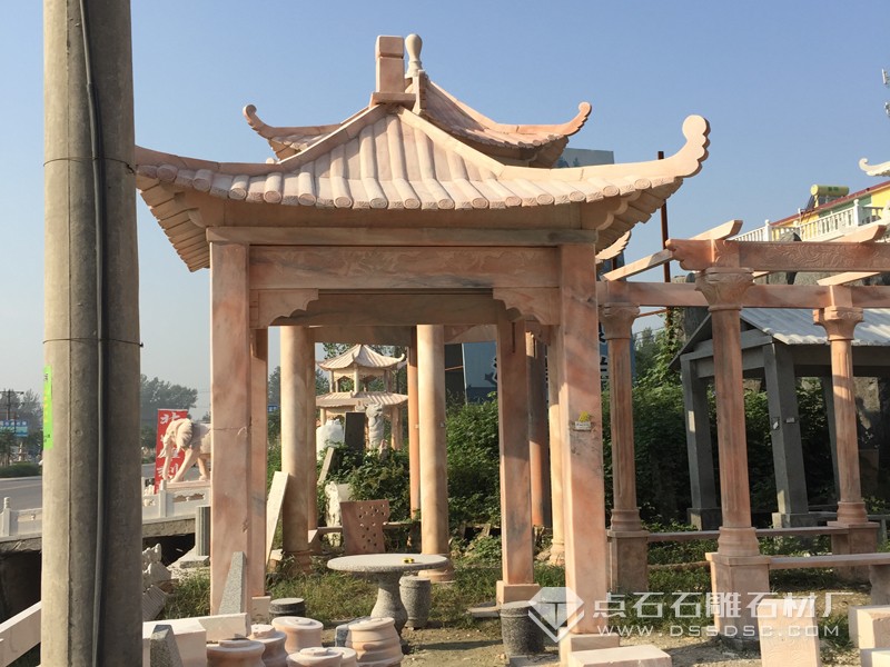 四角單層晚霞紅長(zhǎng)廊