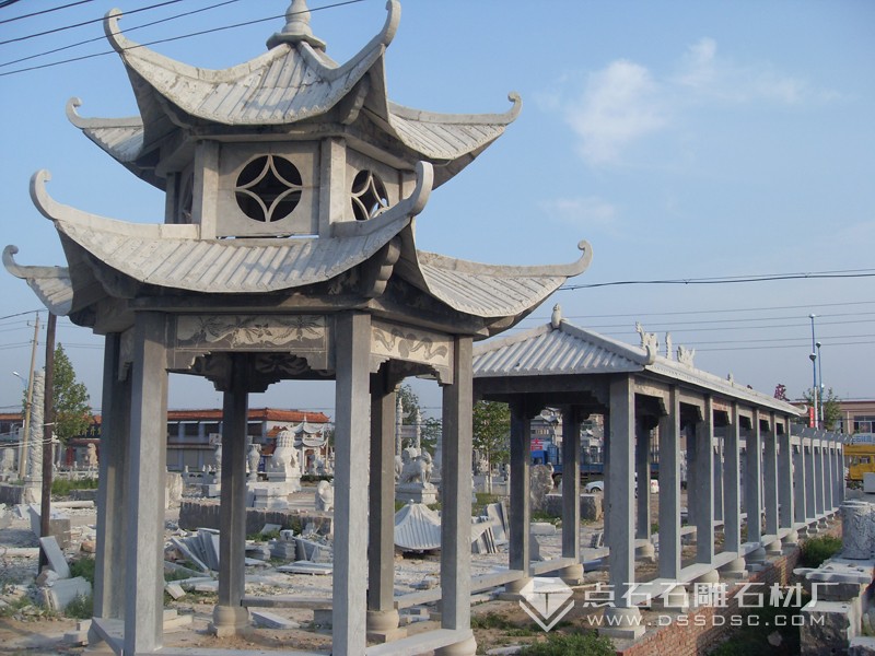 青石涼亭 青石長廊