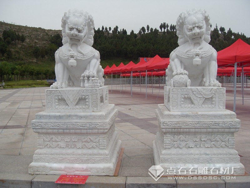 石雕獅子 漢白玉石獅子