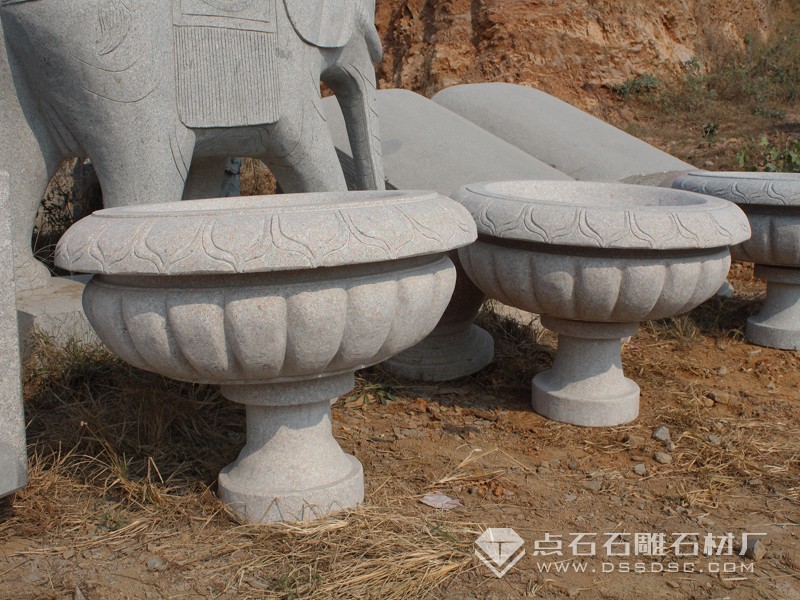 石雕花盆 石雕花缽