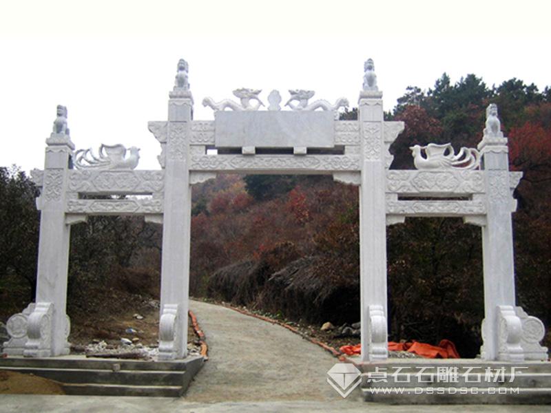 三門簡易漢白玉牌坊